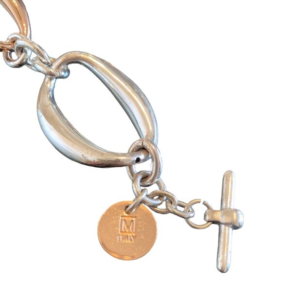 Silver Rose-Plated Chain Bracelet, 1AR or Unoaerre (Italian Brand) - Picture 2 of 6